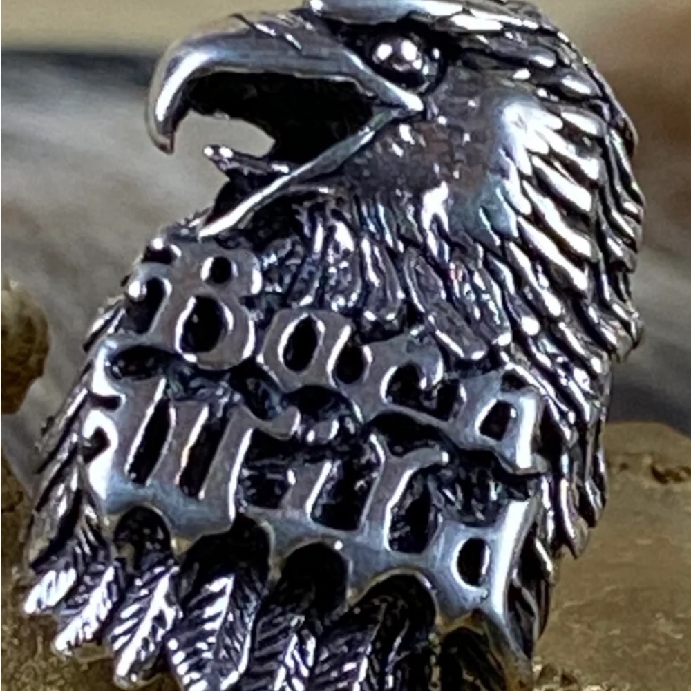 Vintage biker ring “ Born Wild” in stainless steel. - Picture 5 of 10